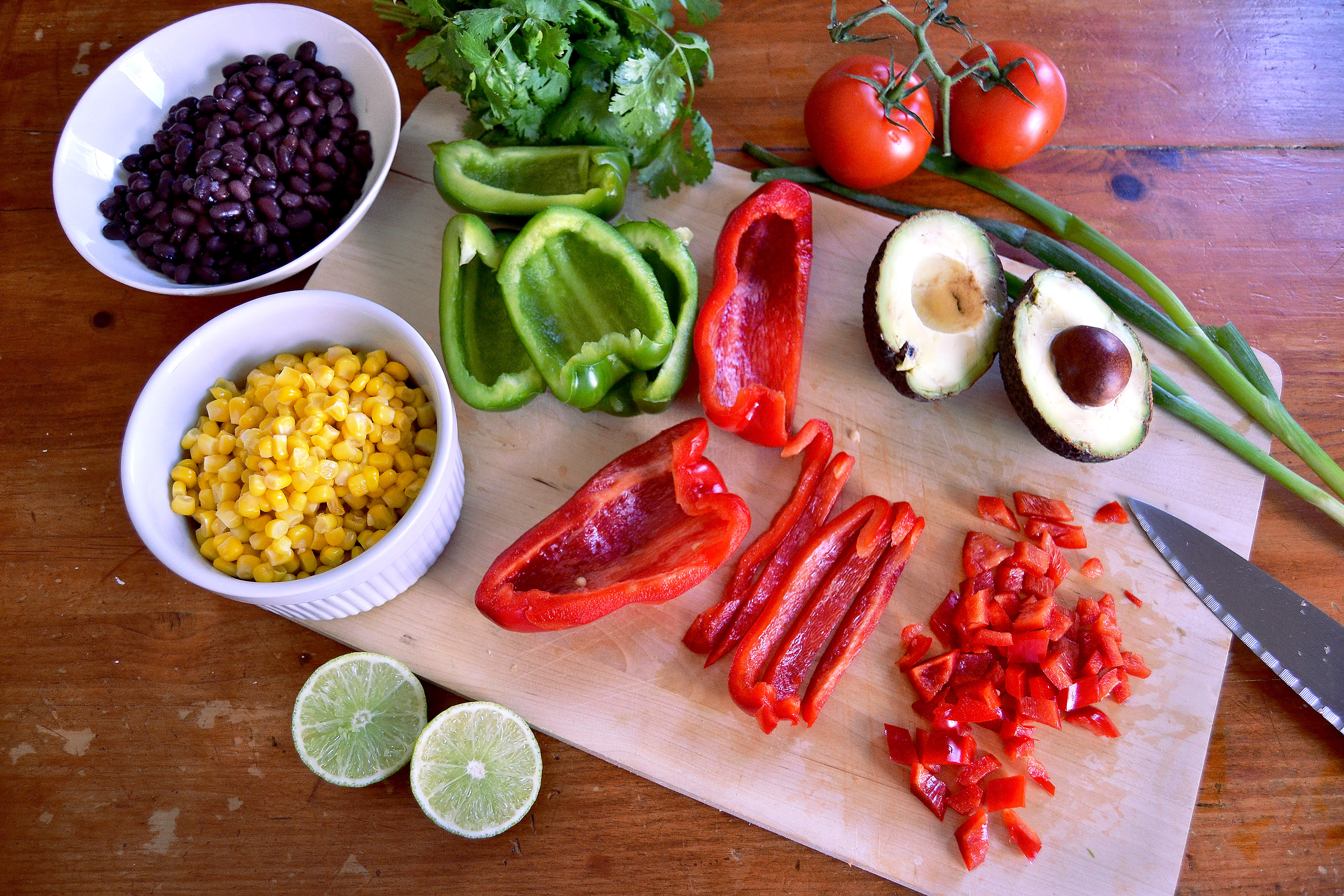 Corn salad mise