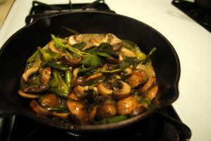 Cooking mushrooms