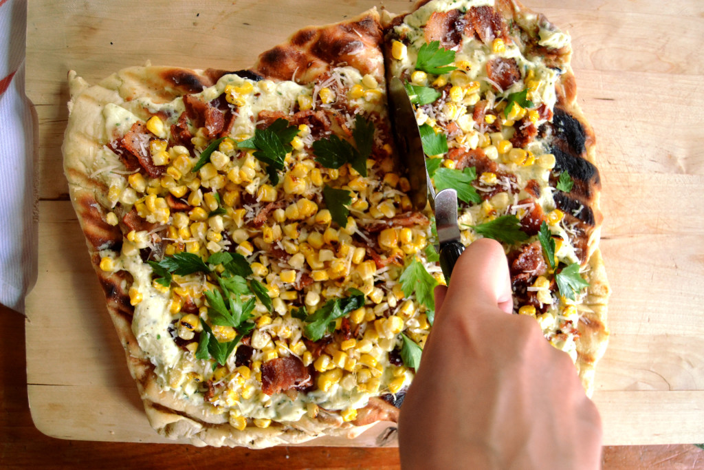 corn bacon flatbread