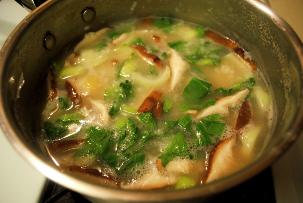 mushroom and bok choy