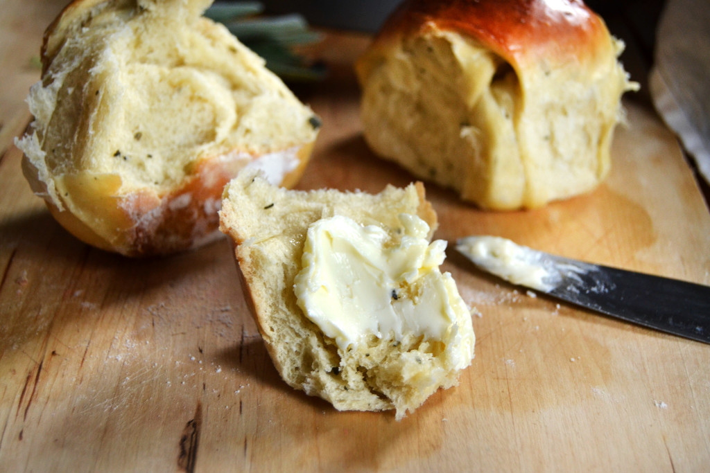 sage roll with butter