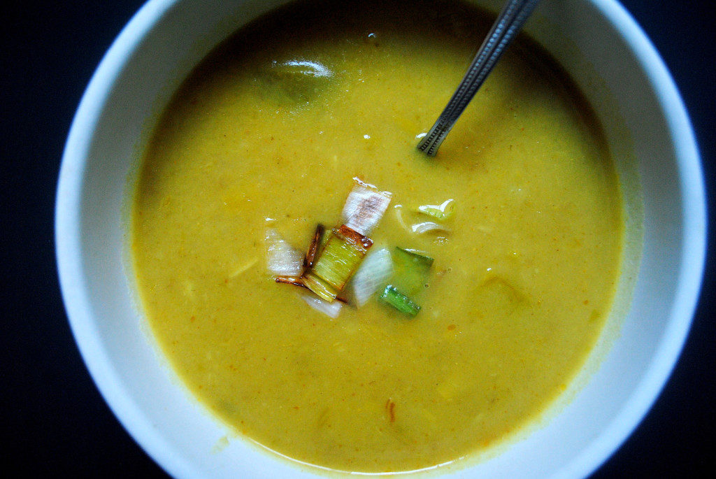 Curry Potato Leek Soup Close Up