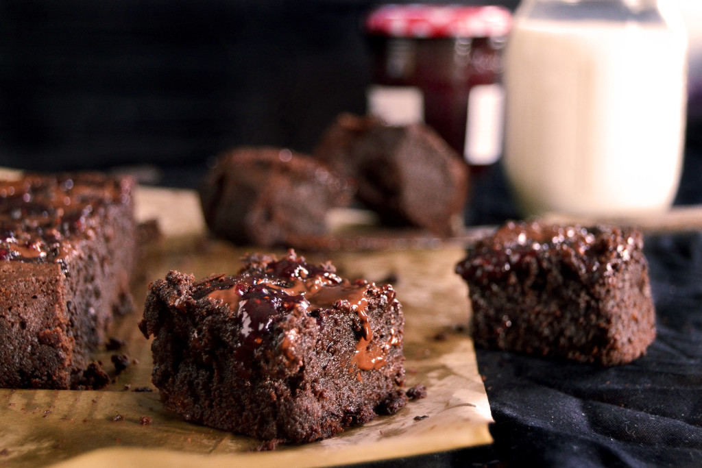 fudgy raspberry brownies