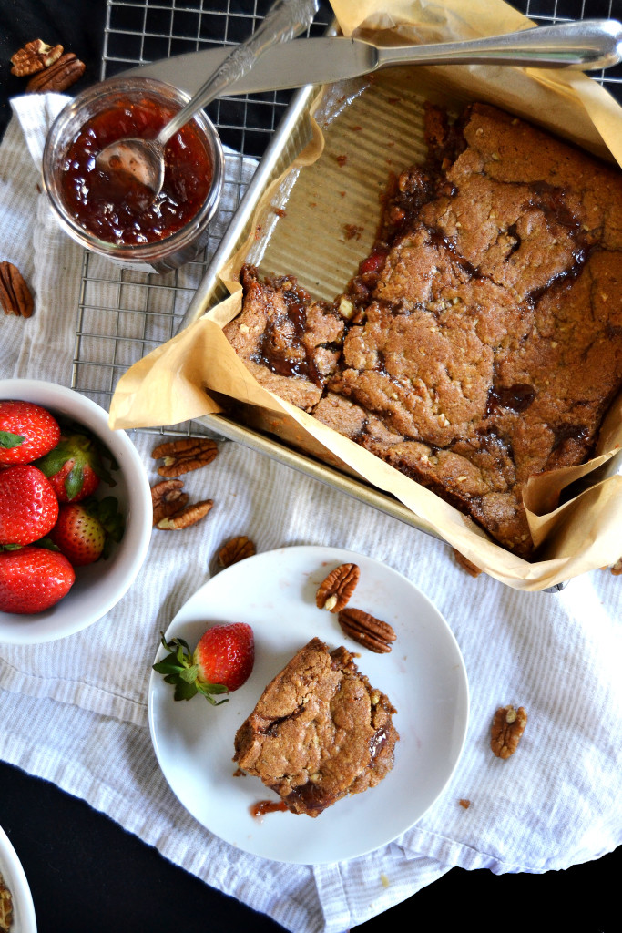 strawberry pecan brown butter blondies