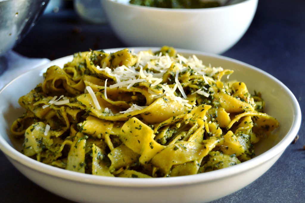 Carrot Pasta and Carrottop Pesto