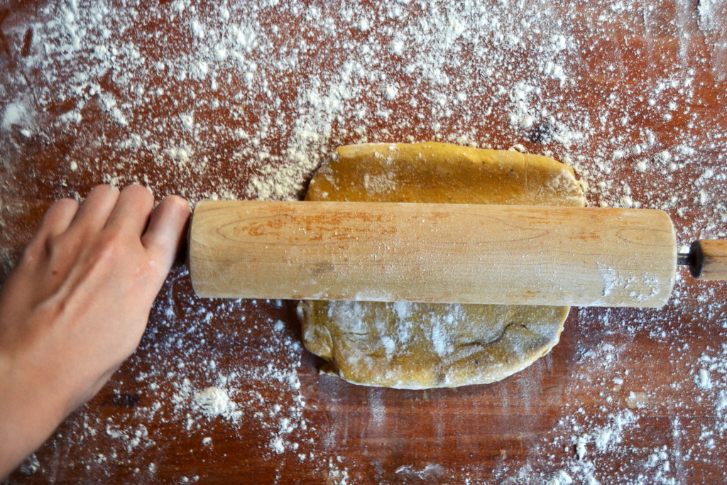 Rolling Carrot Pasta Dough