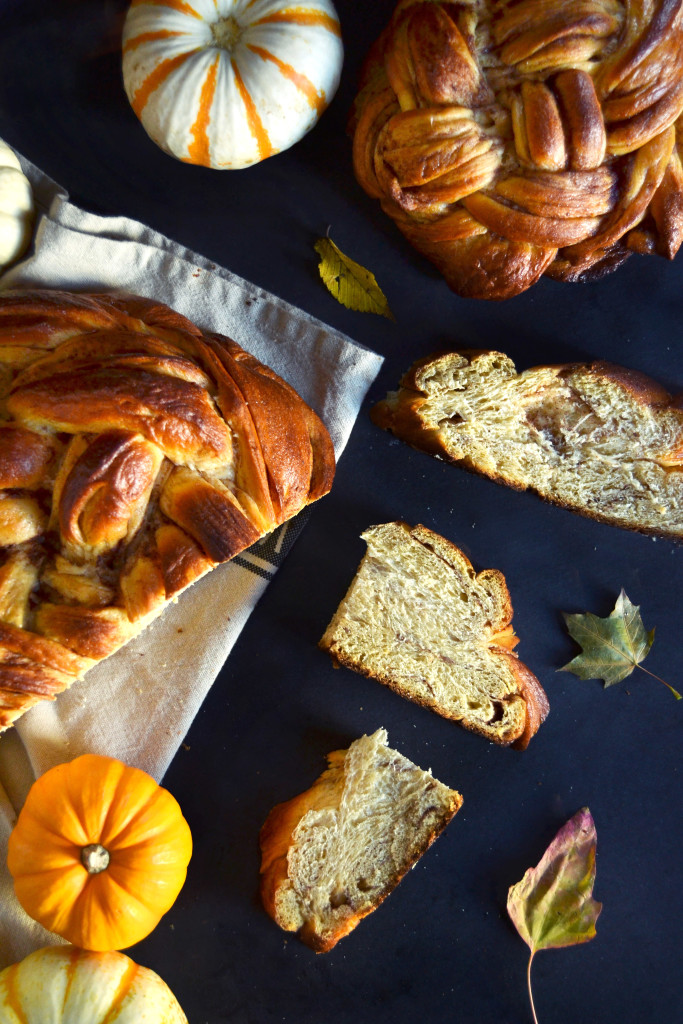 Soft Sweet Potato Challah Bread Slices yinandyolk.com