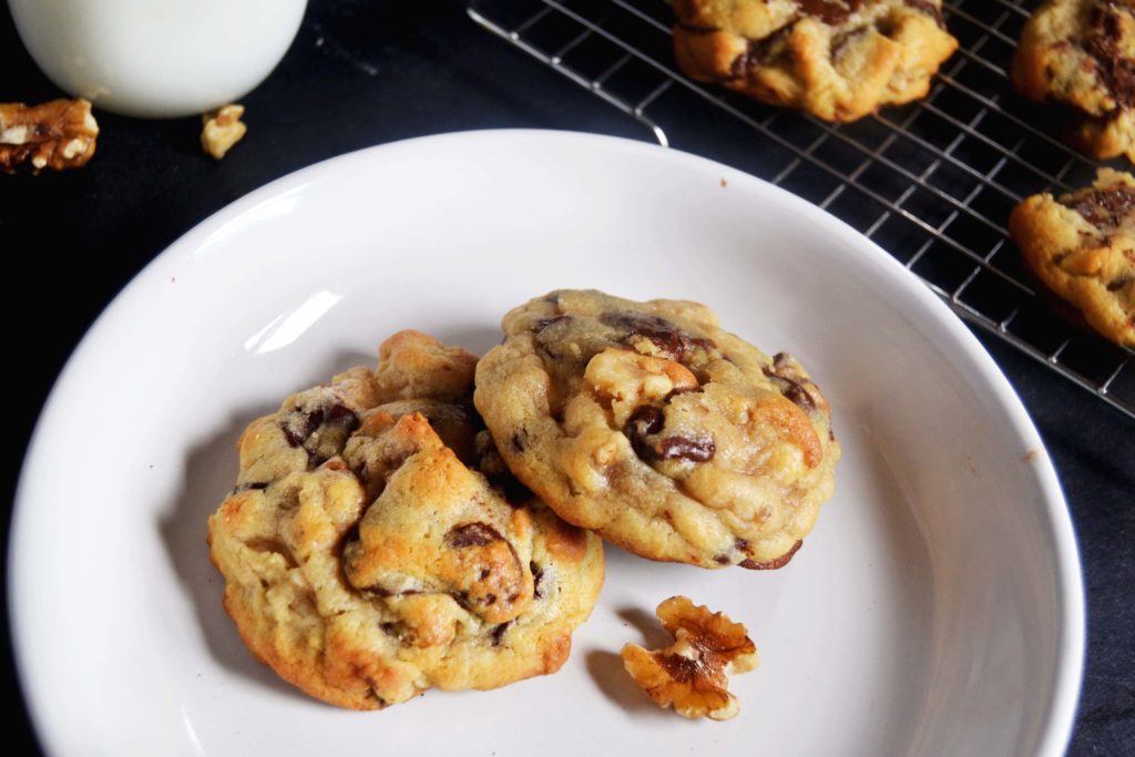 Plated Chocolate Chip Walnut Cookies