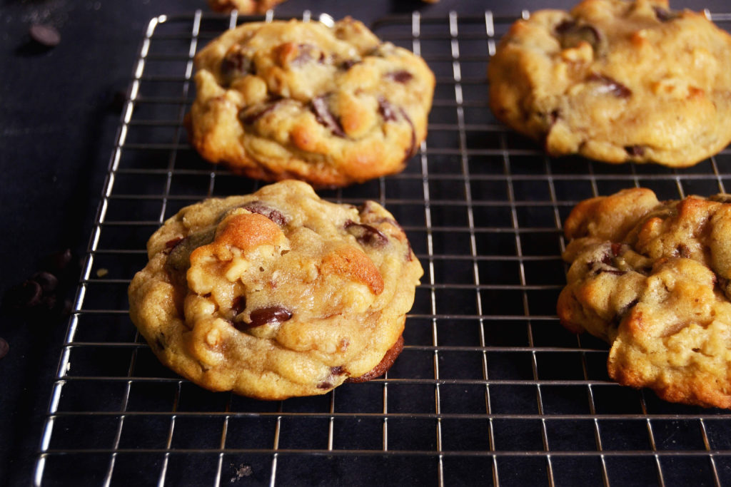 Warm Levain Copycat Cookies Cooling rack