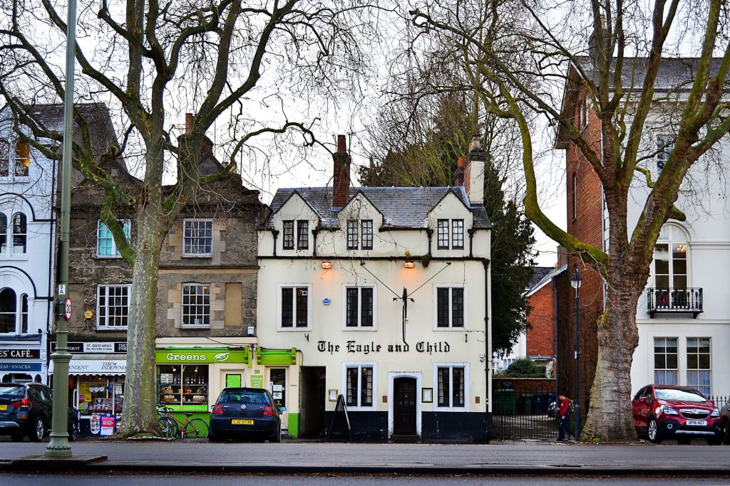 Outside Eagle and Child Pub