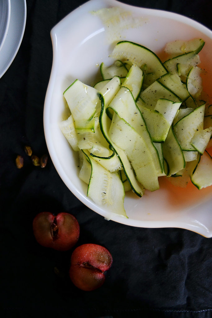 wide zucchini strips