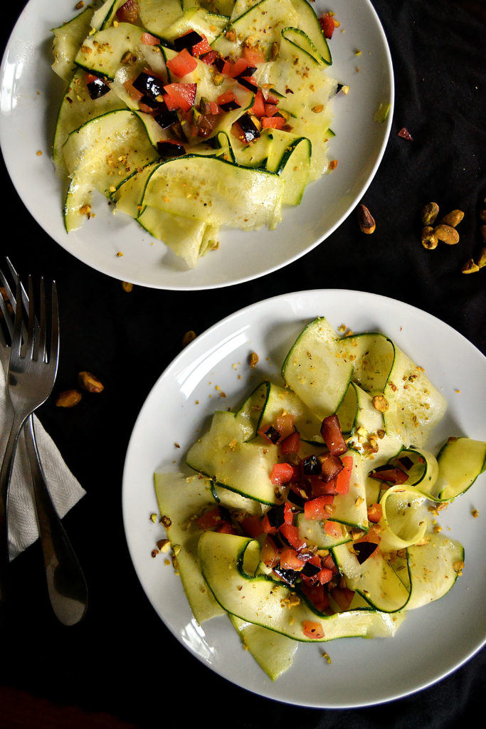 zucchini plum salad servings